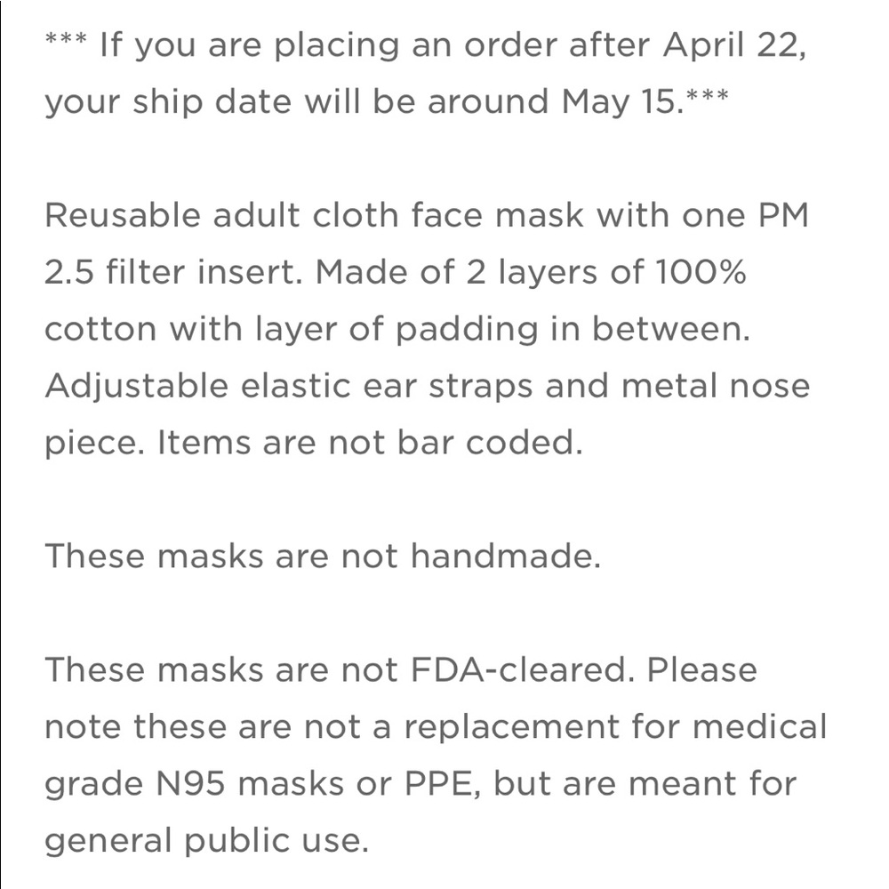 LAST ONE! Navy Blue Face Mask with Filter - Picture 2 of 5